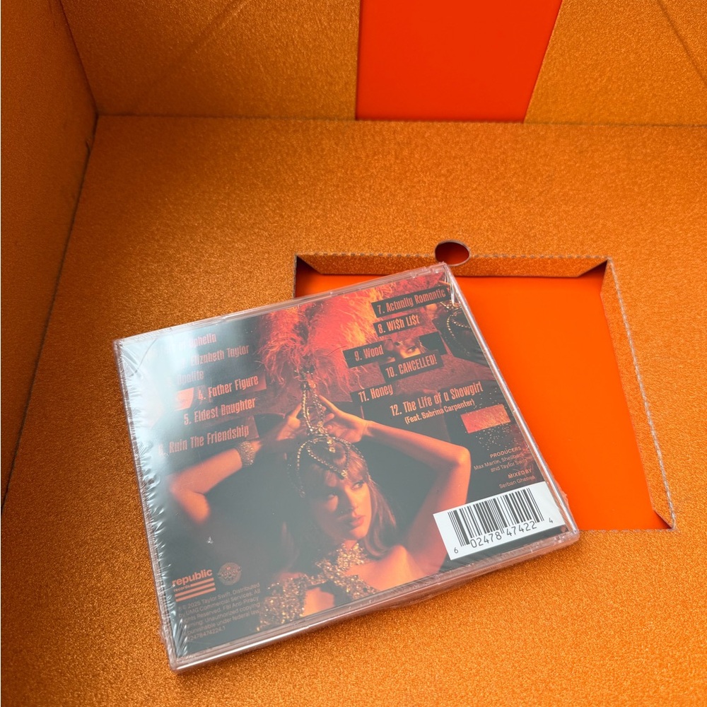 Taylor Swift’s “The Life of a Showgirl” Orange Cardigan Box Set MD/LG - Picture 9 of 16